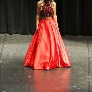 Sherri Hill 2 piece Red Black Size 6 altered to 4